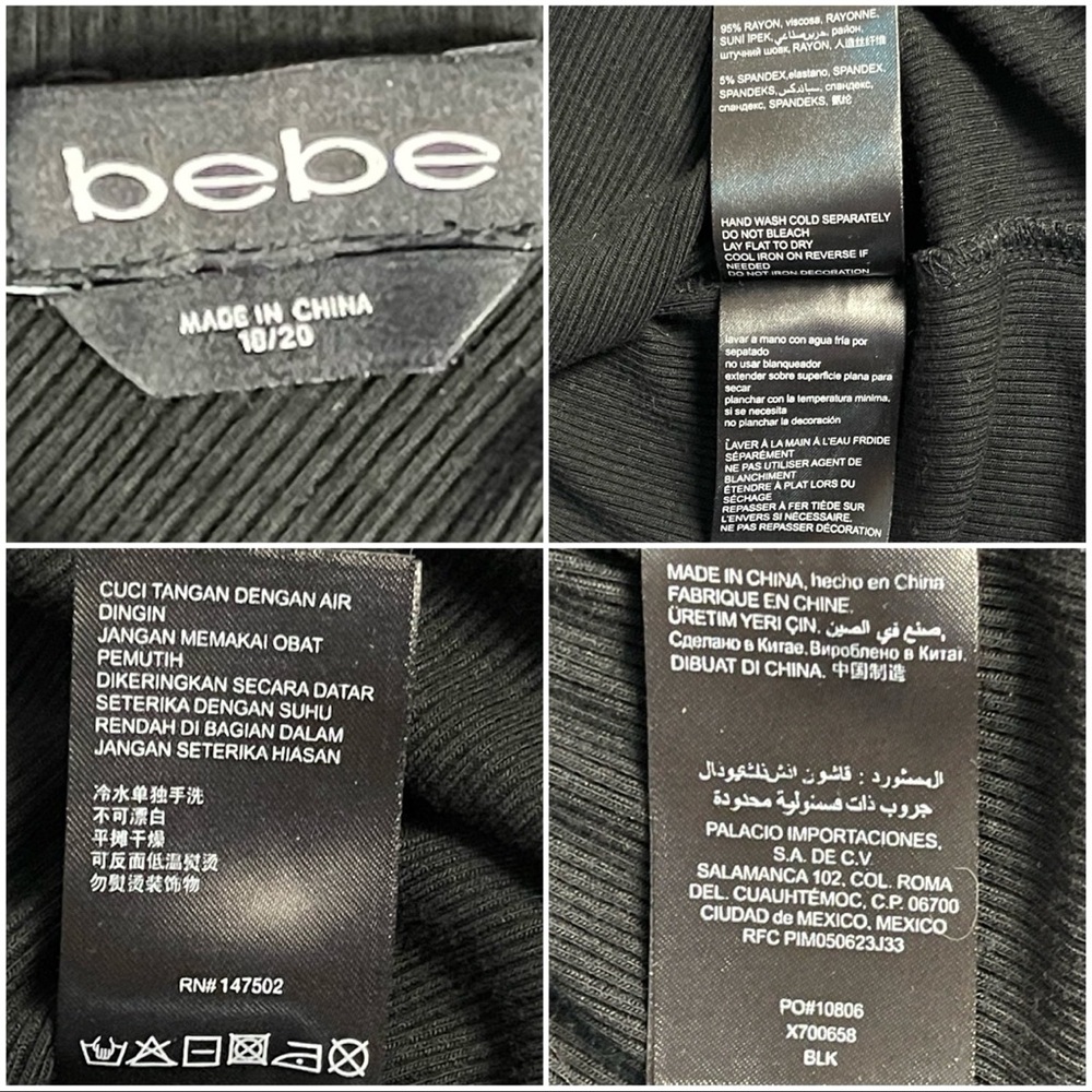 bebe Black Short Sleeve Maxi Dress with Rhinestone Logo • Sz.18/20 - Picture 11 of 12
